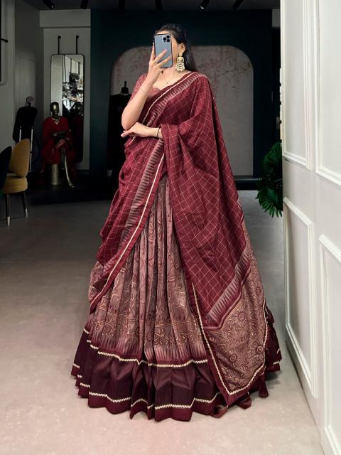 Artriddhs Dola silk D NO DEGITAL 25 Maroon Surat lehenga choli online shopping